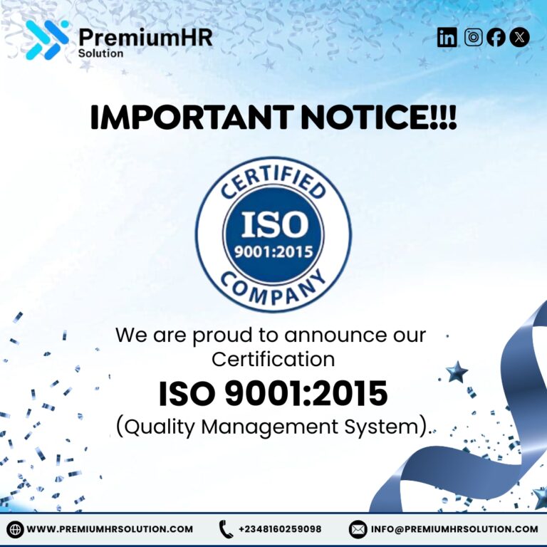 PremiumHR Soluiton - ISO CERTIFIED